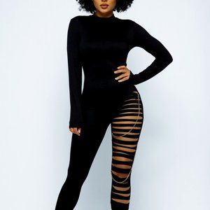 Diva Slit Chain Leg Jumpsuit